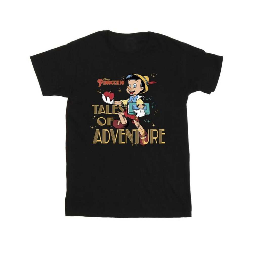 Pinocchio Boys Tales Of Adventure Cotton T-Shirt / Black